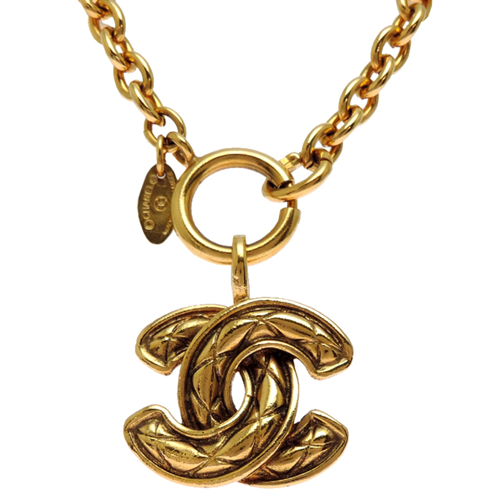 Chanel Coco Mark Chain Women's Necklace GP 38**
